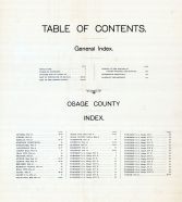 Table of Contents, Osage County 1899